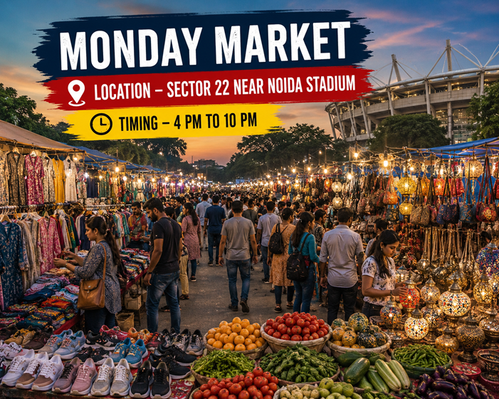 Monday weekly market in Noida