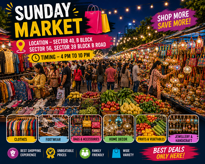 Sunday weekly market in Noida